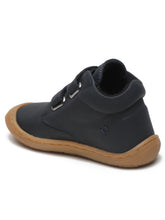 Load image into Gallery viewer, Kid's Navy Leather With Velcro Closure Comfort Insole Sneakers