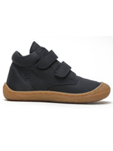 Load image into Gallery viewer, Kid's Navy Leather With Velcro Closure Comfort Insole Sneakers