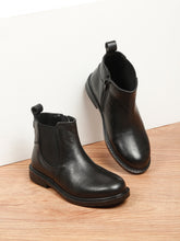 Load image into Gallery viewer, Kids’ Black Leather Chelsea Boots