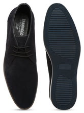 Load image into Gallery viewer, Men Suede Navy Mid Top Lace-Up Boots