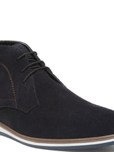 Load image into Gallery viewer, Men Suede Navy Mid Top Lace-Up Boots