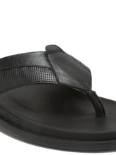 Load image into Gallery viewer, Men Black Leather Slip On Sandals