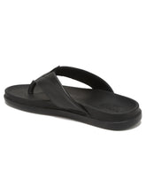 Load image into Gallery viewer, Men Black Leather Slip On Sandals