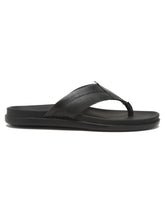 Load image into Gallery viewer, Men Black Leather Slip On Sandals