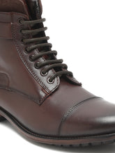 Load image into Gallery viewer, Men Mid-top Brown Lace-up Boots