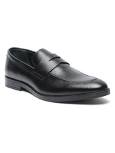 Load image into Gallery viewer, Men Black Solid Leather Formal Slip-On