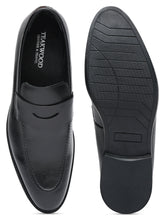 Load image into Gallery viewer, Men Black Solid Leather Formal Slip-On