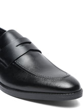 Load image into Gallery viewer, Men Black Solid Leather Formal Slip-On