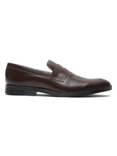 Load image into Gallery viewer, Men Brown Solid Leather Slip-On Formal Shoes