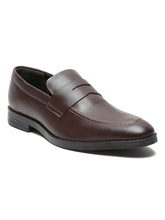 Load image into Gallery viewer, Men Brown Solid Leather Slip-On Formal Shoes