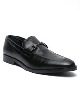 Load image into Gallery viewer, Men Black Solid Leather Formal Slip-On