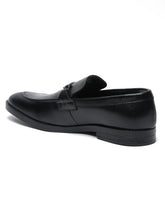 Load image into Gallery viewer, Men Black Solid Leather Formal Slip-On