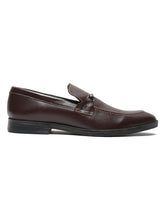 Load image into Gallery viewer, Men Brown Solid Leather Slip-On Formal Shoes
