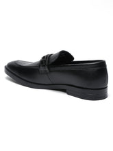 Load image into Gallery viewer, Men Black Solid Leather Formal Slip-On