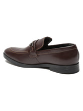 Load image into Gallery viewer, Men Brown Solid Leather Slip-On Formal Shoes