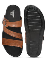 Load image into Gallery viewer, Men's Brown Texture Leather Slippers