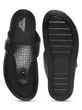 Load image into Gallery viewer, Men's Black Texture Leather Slippers