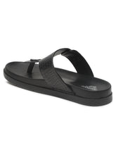 Load image into Gallery viewer, Men's Black Texture Leather Slippers