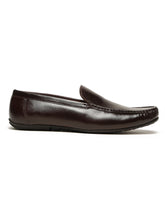 Load image into Gallery viewer, Men Brown Solid Leather Formal Loafers