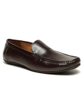 Load image into Gallery viewer, Men Brown Solid Leather Formal Loafers