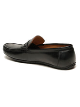 Load image into Gallery viewer, Men Black Solid Genuine Leather Formal Loafers
