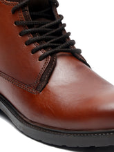 Load image into Gallery viewer, Men Brown Solid Leather Mid-Top Boots