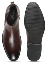 Load image into Gallery viewer, Mens Leather Chelsea Boots With Mid Top Block Heels