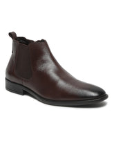 Load image into Gallery viewer, Mens Leather Chelsea Boots With Mid Top Block Heels