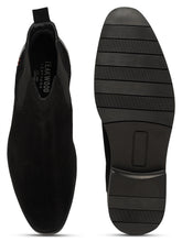 Load image into Gallery viewer, Men's Black Suede Leather Mid-Top Chelsea Boots