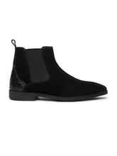 Load image into Gallery viewer, Men's Black Suede Leather Mid-Top Chelsea Boots