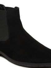 Load image into Gallery viewer, Men's Black Suede Leather Mid-Top Chelsea Boots