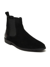 Load image into Gallery viewer, Men's Black Suede Leather Mid-Top Chelsea Boots