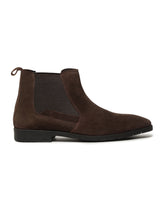Load image into Gallery viewer, Men's Dark Brown Suede Leather Mid-Top Chelsea Boots