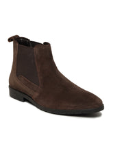 Load image into Gallery viewer, Men's Dark Brown Suede Leather Mid-Top Chelsea Boots