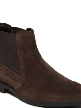 Load image into Gallery viewer, Men's Dark Brown Suede Leather Mid-Top Chelsea Boots