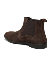 Load image into Gallery viewer, Men's Dark Brown Suede Leather Mid-Top Chelsea Boots