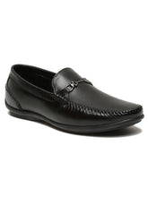 Load image into Gallery viewer, Men Black Leather Solid Loafers