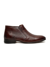 Load image into Gallery viewer, Men's Brown Solid Leather Slip-on Boots
