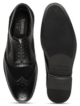 Load image into Gallery viewer, Men's Black & Black Leather Lace-Up Oxford Shoes