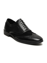 Load image into Gallery viewer, Men's Black & Black Leather Lace-Up Oxford Shoes