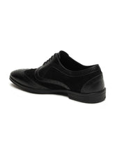 Load image into Gallery viewer, Men's Black & Black Leather Lace-Up Oxford Shoes