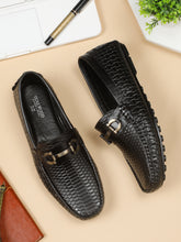 Load image into Gallery viewer, Men's Black Texture Leather Flexi 360 Loafers