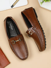Load image into Gallery viewer, Men's Brown Texture Leather Flexi 360 Loafers