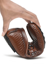 Load image into Gallery viewer, Men's Brown Texture Leather Flexi 360 Loafers