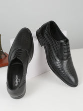 Load image into Gallery viewer, Mens's Black Patterned Texture Leather Formal Shoes