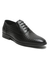 Load image into Gallery viewer, Mens's Black Patterned Texture Leather Formal Shoes