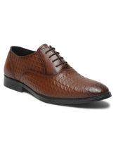 Load image into Gallery viewer, Mens Brown Texture Leather Formal Shoes