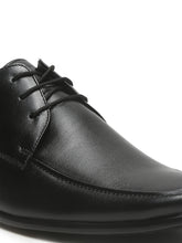 Load image into Gallery viewer, Mens's Black Solid Leather Lace-up Formal Shoes