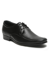 Load image into Gallery viewer, Mens's Black Solid Leather Lace-up Formal Shoes