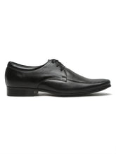 Load image into Gallery viewer, Mens's Black Solid Leather Lace-up Formal Shoes